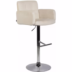 Tabouret de bar pivotant en velours crème avec accoudoirs et dossier Le tabouret de bar design est un tabouret de bar confort ...