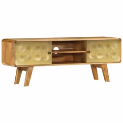 Meuble TV - Non spécifié - 120 cm - Bois de manguier massif - Style rétro - Finition laquée