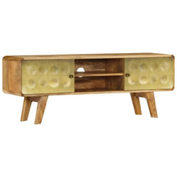Meuble TV - Non spécifié - 120 cm - Bois de manguier massif - Style rétro - Finition laquée