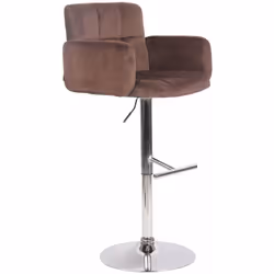 Tabouret de bar pivotant en velours marron avec accoudoirs et dossier Le tabouret de bar design est un tabouret de bar confor ...