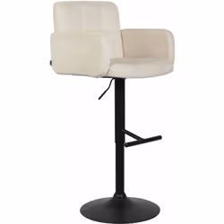 Tabouret de bar pivotant en velours crème avec accoudoirs et dossier Le tabouret de bar design est un tabouret de bar confort ...