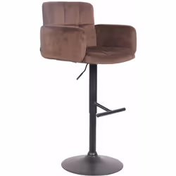 Tabouret de bar pivotant en velours marron avec accoudoirs et dossier Le tabouret de bar design est un tabouret de bar confor ...