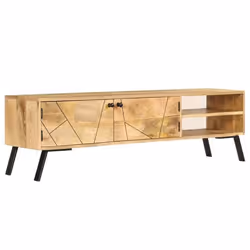 Meuble télé buffet tv télévision design pratique bois de manguier massif 140 cm 2502142