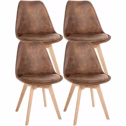 Lot de 4 chaises de salle à manger style scandinave Cette chaise confortable ne séduit pas seulement par ses excellentes prop ...