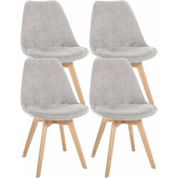 Lot de 4 chaises de salle à manger style scandinave en velours côtelé beige CDS10390