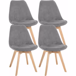 Lot de 4 chaises de salle à manger style scandinave Cette chaise confortable ne séduit pas seulement par ses excellentes prop ...