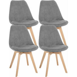 Lot de 4 chaises de salle à manger style scandinave en velours côtelé gris CDS10392