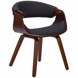 Chaise de salle à manger fauteuil de bureau sans roulette assise en tissu noir pieds en bois
