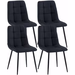 Lot de 4 chaises de salle à manger en tissu La chaise de salle à manger combine un grand confort d'assise avec un look modern ...