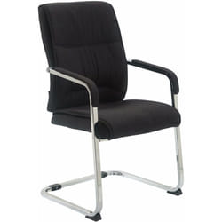 Chaise de visiteur xxl sans roulettes confortable et design en tissu noir BUR10694