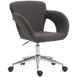 Fauteuil de bureau - Moderne - Gris foncé - Tissu - Structure métal chrome - 5 roulettes silencieuses
