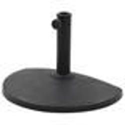 Socle pied demi rond de parasol - Noir - Polyrésine - 9 kg - Adaptateurs 38/48 mm - Design décoratif