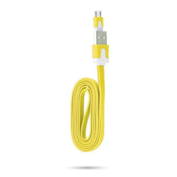 Câble Chargeur pour SAMSUNG Galaxy A5 2016 USB / Micro USB 1m Noodle Universel Connecteur Syncronisation (JAUNE)