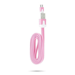 Câble Chargeur pour SAMSUNG Galaxy A7 USB / Micro USB 1m Noodle Universel Connecteur Syncronisation (ROSE PALE)