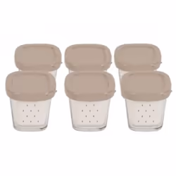 Coffret de 6 pots yaourt verre avec couvercle et égouttoir pour Yaourtière SEB Compatible avec la gamme Delices et Multi-déli ...