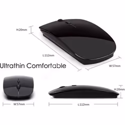 Souris - DELL - Sans Fil - Ultra Plate - USB - 3 Boutons - Optique - Noir