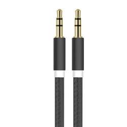 Cable Jack/Jack Metal pour IPAD Mini 2 Smartphone Voiture Musique Audio Double Jack Male 3.5 mm Univ - Couleur:NOIR
