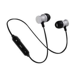Ecouteurs Bluetooth Metal pour IPHONE 12 Smartphone Sans Fil Telecommande Son Main Libre INTRA AURICULAIRE Universel (ARGENT)