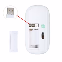 Souris pour PC HP USB Sans Fil Ultra Plate Universelle Capteur Optique 3 Boutons Ordinateur (BLANC)