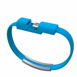 Cable Bracelet Lightning pour IPHONE SE Chromé Chargeur APPLE USB 25cm Connecteur (BLEU)