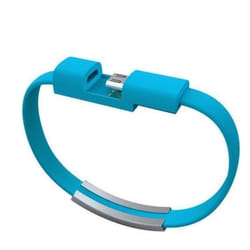 Cable Bracelet Lightning pour IPHONE SE Chromé Chargeur APPLE USB 25cm Connecteur (BLEU)