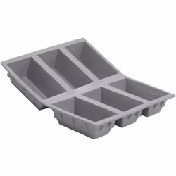 Elastomoule adapté pour la cuisson simultanée de cakes individuels aux angles vifs et au design authentique. Peut aussi servi ...