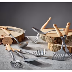 de Buyer 2701.07, Spatules et raclettes de cuisine, Gris, Acier inoxydable, Bois, 80 mm, 300 mm, 70 g