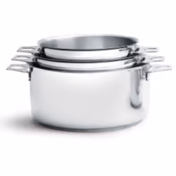 De Buyer - Lot de 3 casseroles en inox MILADY TWISTY amovibles - Diametre 16/18/20 cm -, Argente Modeles concernes : DB349103