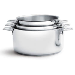 De Buyer - Lot de 3 casseroles en inox milady twisty amovibles - Diametre 16/18/20 cm -, Argente