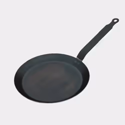 de Buyer 5303.24, Rond, Poêle à crêpe, Noir, Fer, Vitrocéramique, Gaz, Halogène, Induction, Plaque étanche, France