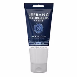Peinture acrylique - Blanc pour mélanges - 800 - Fine - Lefranc Bourgeois - Tube 80ml