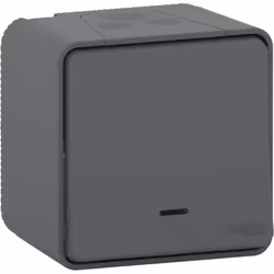 Bouton poussoir anthracite en saillie étanche avec voyant Mureva Mureva Styl est une gamme d'appareillage robuste et résistan ...