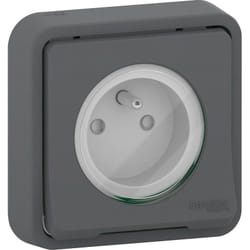 Schneider Electric - Prise de courant anthracite encastrée étanche - Mureva - Schneider