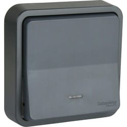 Schneider Electric - Bouton poussoir anthracite encastré étanche - Mureva - Schneider