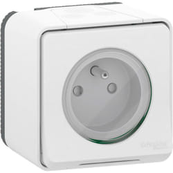 Schneider Electric - Prise de courant Blanche en saillie étanche - Mureva - Schneider