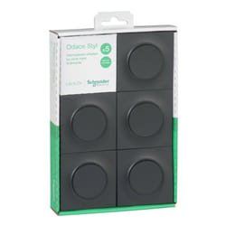 Schneider Electric - Lot de 5 va et vient (avec plaque) - Odace - Anthracite - Schneider