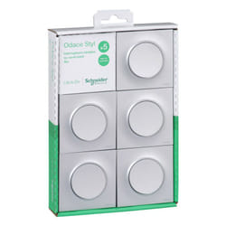 Schneider Electric - Lot de 5 va et vient (avec plaque) - Odace - Aluminium - Schneider