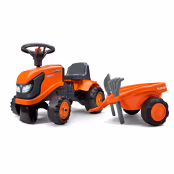 Falk Porteur Tracteur Kubota, 1 an(s), 6 roue(s), Plastique, Acier, Orange, Noir
