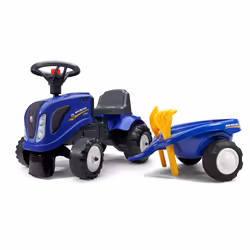 Falk Porteur Tracteur New Holland, 1 an(s), 6 roue(s), Plastique, Acier, Bleu, Noir