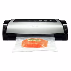 Tefal VT256070, Noir, Acier inoxydable, Impulsion de vide, Étanchéité uniquement, Étanchéité sous vide, Boutons, 130 W