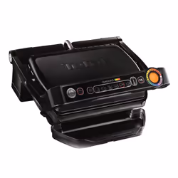 Tefal OptiGrill + GC7128, Noir, Acier inoxydable, Rectangulaire, Aluminium, Thermoplastique, Prêt, Temperature