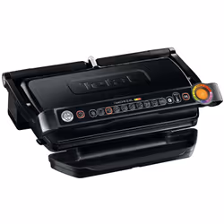 Tefal OptiGrill + GC722834, Noir, Acier inoxydable, Rectangulaire, 800 cm², 40 x 20 mm, Aluminium