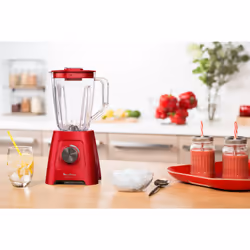 Moulinex LM420510 blender 2 L Mélangeur de table 550 W Rouge, Transparent - Vue supplémentaire 6