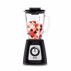 Tefal BlendForce II BL4358, Mélangeur de table, 1,25 L, Fonction d'impulsion, Pileur de glace, 800 W, Noir, Acier brossé