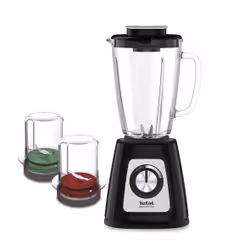 Tefal BlendForce II BL4388, Mélangeur de table, 1,25 L, Fonction d'impulsion, Pileur de glace, 800 W, Noir, Acier brossé