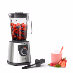 Krups Perfectmix+ , Mixeur de cuisine, 2 L, Fonction d'impulsion, Pileur de glace, 1200 W, Acier inoxydable