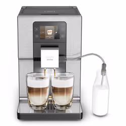 Krups Intuition Experience EA876D, Machine à café 2-en-1, 3 L, Café en grains, Broyeur intégré, 1550 W, Noir, Acier brossé
