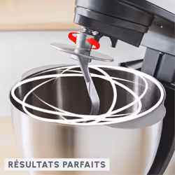 Moulinex Bake Essential QA160110 Robot Pâtissier 4.8 L 800 W Blanc Gris - Vue supplémentaire 4