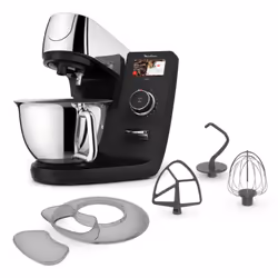 Moulinex QA950D10, Robot mixer, Noir, Acier inoxydable, Pétrisseur, Mélange, Mélange, 5,5 L, Tactile, Acier inoxydable