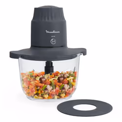 Moulinex Choppeo DJ602110, 1 L, Noir, Transparent, Verre, Acier inoxydable, 500 W, Secteur